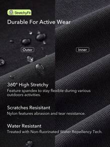OutZeal Quần đi bộ đường dài bằng vải nylon chống thấm nước co giãn có nhiều túi lò xo cho đi bộ đường dài - màu đen - Xem 4