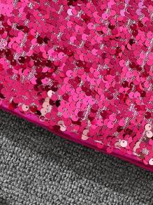 SHEIN Falda midi elegante con degradado de lentejuelas para niña, apta para ocasiones de fiesta - Rosa - Ver 3