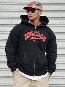 DAZY Men's Zip-Up Hoodie Sweatshirt With Pockets, Casual & Minimalist Design For Everyday Wear,Fall Clothes - Black - View 7