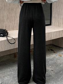 DAZY 女士休闲纯色保暖内衬宽松直筒裤，秋冬
