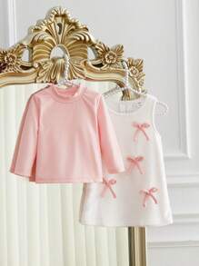 Vestido de felpa y cómoda Top de manga larga de punto para bebés niñas, otoño/invierno - Multicolor - Ver 3