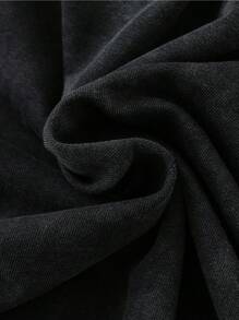 Manfinity EMRG Cotton Men's Casual Pattern Printed Hooded Sweatshirt, Distressed Craftsmanship, Streetwear For Men In Autumn - Black - View 6