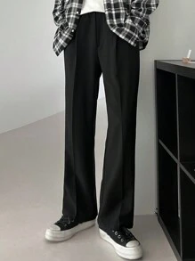 DAZY Men's Solid Color Simple Casual Long Pants,Fall Clothes - Black - View 9