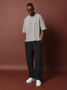 SUMWON Crop Fit Washed Short Sleeve Essential Tee