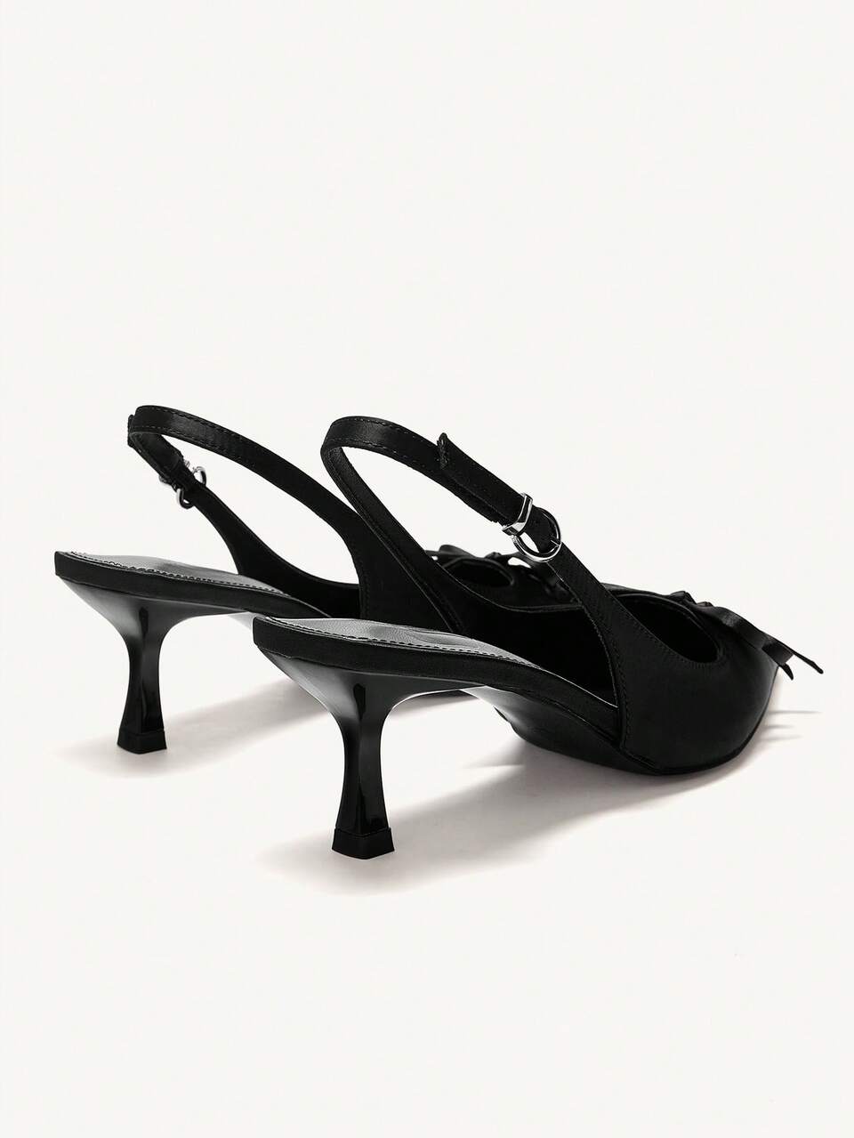 CUCCOO CHICEST Pointed Toe Stilettos Women Shoes Featuring Pink & Black Color Block, Bowknot Accent, Singback, Minimalist Fashion, Black & Pink Heels Valentine's Day