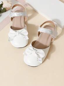 Girls' Casual Bow Decor Ankle Strap Flat Shoes