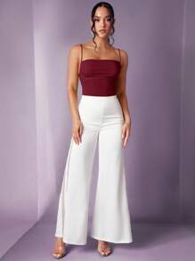 Silquee 女士简约纯色无袖紧身衣，休闲日常穿着