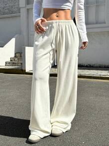 Muchica Pantalones de pierna ancha con cintura de cordón - Blanco - Ver 1