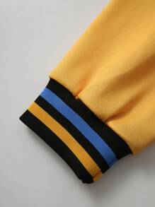 SHEIN Teen Boys Fleece Star Print Retro Long Sleeve Cardigan Jacket - Multicolor - View 6