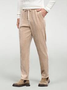 Mainfolk Slim Fit Men Mid-Rise Straight Leg Casual Pants, Suitable For Daily Wear - Apricot - View 5