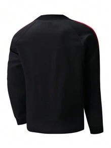 Manfinity Homme Men's Casual Pullover Hoodie With Side Stripe, Long Sleeve Turtleneck Top, Autumn/Winter