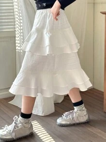 DAZY Tween Girl Autumn Skirt,Back To School Clothes - White - View 1