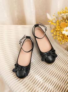 Girls' Casual Fashion Princess Flat Shoes, Spring/Autumn - Black - View 3