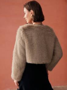 MOTF PREMIUM BOXY CONTRAST BINDING FUZZY JACKET