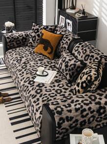 1 vỏ đệm ghế sofa nhung dày, tấm bảo vệ ghế sofa chống trượt, chống bụi và có thể giặt bằng máy, thân thiện với vật nuôi, dùng cho phòng ngủ, văn phòng, phòng khách, ghế sofa hình chữ L và ghế sofa 1/2/3/4 chỗ ngồi, mùa thu/đông - màu nâu - Xem 2