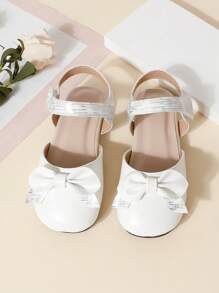 Girls' Casual Bow Decor Ankle Strap Flat Shoes