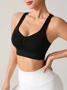 SHEIN Sport Studio Damen einfarbige ärmellose Lässig Bluse mit Cut-outs, Alltagsmode