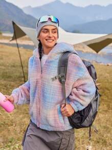 In My Nature 女士休闲前拉链长袖连帽户外羊毛夹克