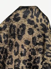 SHEIN Clasi 女士优雅豹纹金色派对吊带背心图案猎豹印花 T 恤女士上衣 - 彩色 - 查看 5