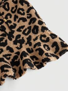 ROMWE Fairycore 秋冬豹纹毛绒加厚鱼尾裙 - 彩色 - 查看 4