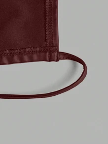 EgrlEra Women Simple Solid Color Spaghetti Strap Tank Top, Casual For Everyday Wear - Burgundy - View 4