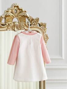 Vestido de felpa y cómoda Top de manga larga de punto para bebés niñas, otoño/invierno - Multicolor - Ver 4