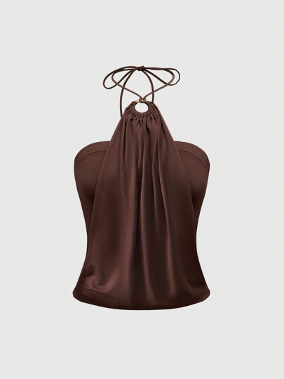 Hippie Y2K Style Women's Halter Neck Circular Backless Camisole