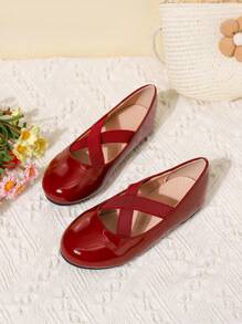 Fashionable Slip-On Flat Shoes For Girl, Suitable For Autumn/Winter - Burgundy - View 1