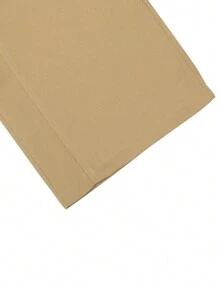 Manfinity Homme Quần ống đứng cạp chun vá lưng đôi mới cho nam, quần dài màu kaki có dây rút, dành cho chồng, quà tặng bạn trai - Màu Khaki - Xem 7