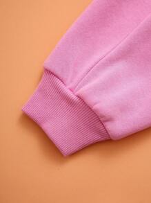 THE HAPPY LOOK Sudadera bordada, diseño minimalista casual de cuello redondo y unicolor, para uso diario