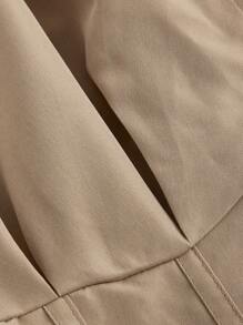 SHEIN MOD Plus Size Women Solid Long Sleeve Elegant Herringbone Waist Pencil Dress