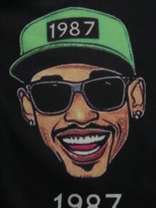 SHEIN Teen Boys Fleece Star Print Retro Long Sleeve Cardigan Jacket - Multicolor - View 3