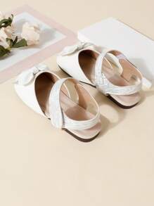 Girls' Casual Bow Decor Ankle Strap Flat Shoes