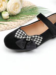 Girls' Fashion Bowknot Plush Soft Bottom Flats, Princess Shoes, New Versatile Flat Shoes