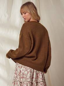 WESTFADE 蝴蝶结图案针织毛衣上衣