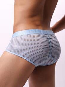 Men's Sheer Mesh Sexy Underwear - Baby Blue - View 2