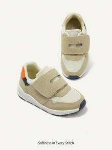 Zapatillas deportivas cómodas y antideslizantes para bebés y niños pequeños, de color claro y con diseño de patchwork versátil para todas las estaciones - Albaricoque - Ver 4