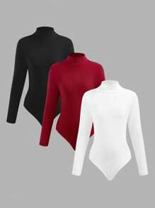 SHEIN Tween Girl Casual & Versatile High Neck 3-Color Jumpsuit Set - Multicolor - View 1