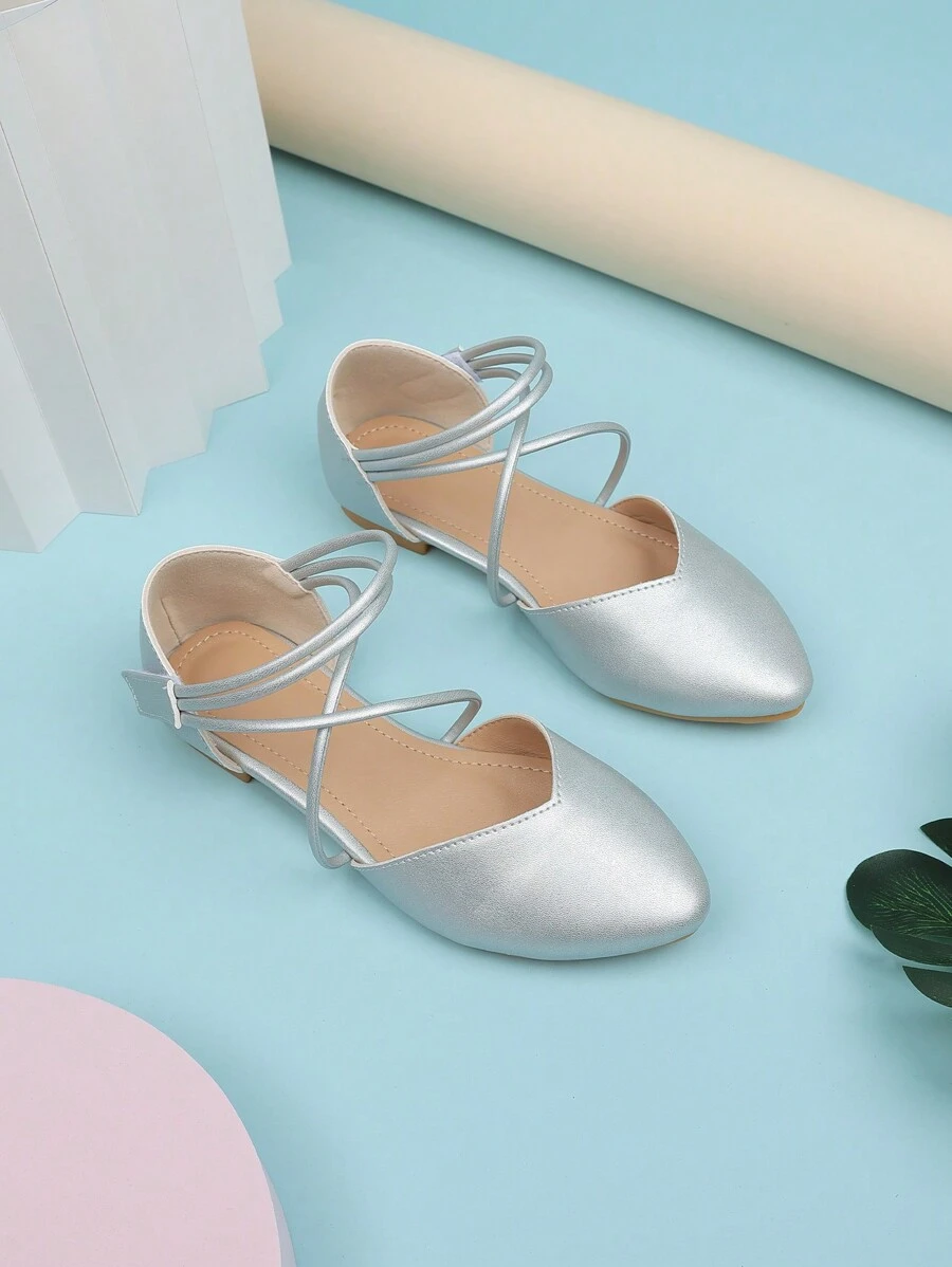 Hook And Loop Princess Shoes, Skid-Proof Pointed Toe Comfortable Soft Sole Sandals