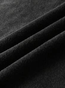 ROMWE MEN Street Life Áo nỉ dài tay có mũ trùm đầu in hình đầu lâu và khẩu hiệu rộng rãi cho nam cho mùa thu đông - màu đen - Xem 3