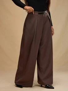 Forever 21 大码休闲纯色阔腿裤