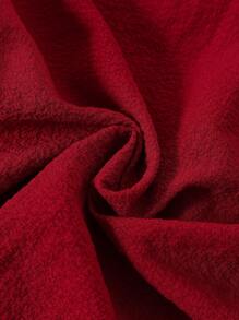 Tween Girls Pink & Black Trim Casual Open Front Ruffle Collar 2pcs Loungewear Set - Burgundy - View 6