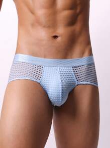 Men's Sheer Mesh Sexy Underwear - Baby Blue - View 3