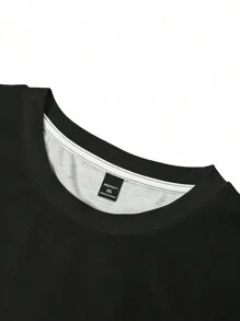 Manfinity LEGND T-shirt à manches longues casual pour homme grande taille, minimaliste et tendance, porte-le tous les jours. T-shirt graphique à manches longues pour homme