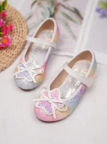 时尚休闲水钻彩虹闪光透气低跟儿童女童鞋 - 彩色 - 查看 2