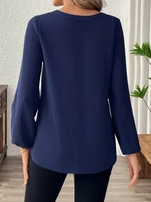 EMERY ROSE Women's Long Sleeve Tops Spring Blouse