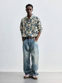 Maija 男士2025春夏新款彩色印花长袖前扣休闲衬衫，舒适简约款式百搭，适合新年聚会、度假、日常通勤、外出 - 彩色 - 查看 6