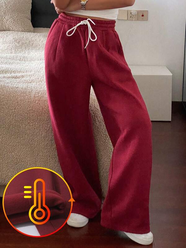 DAZY Women's Drawstring Waist Color-Block Casual Sweatpants With Pockets