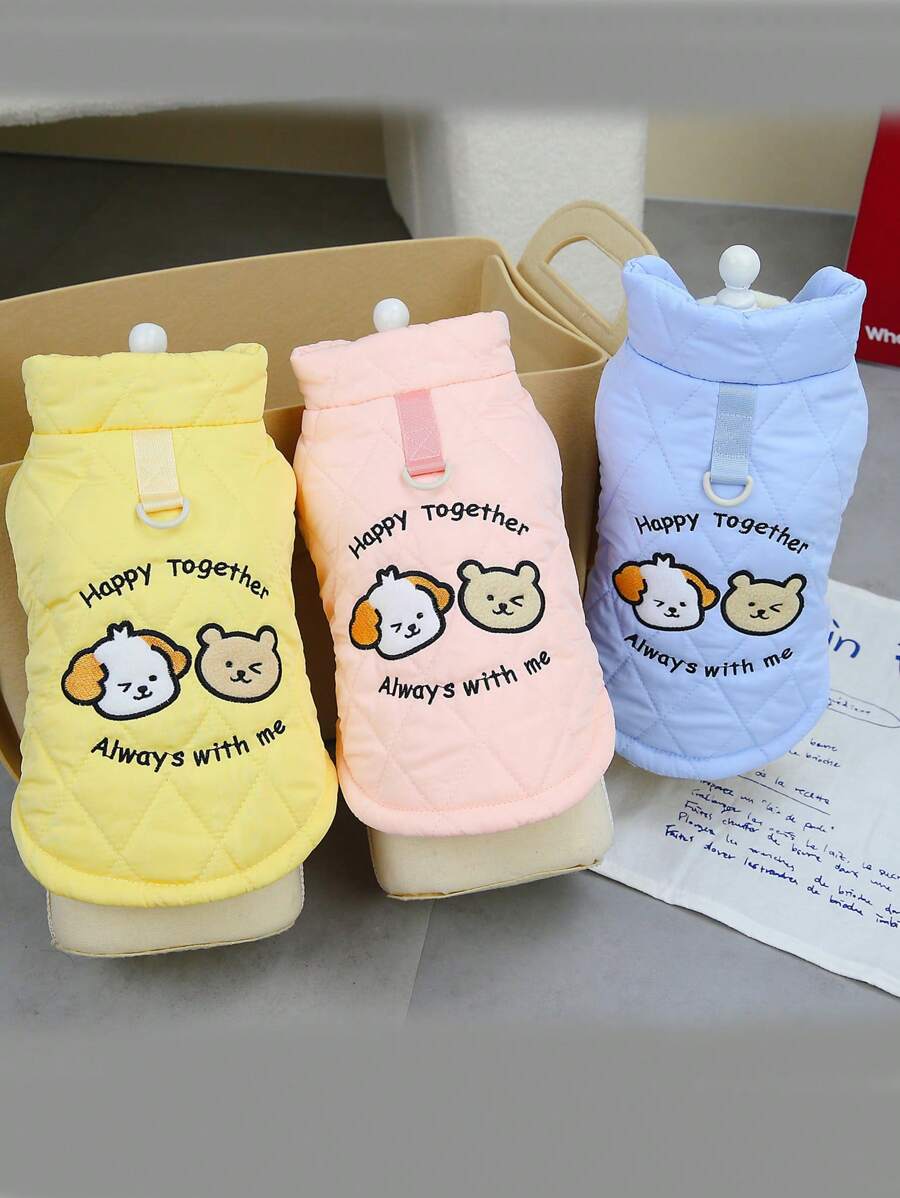 PETSIN Chaqueta de peluche cálida y acolchada para mascotas con correa ...