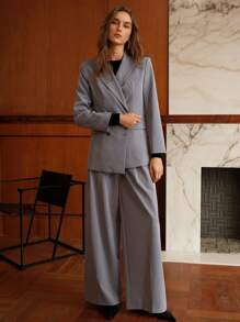 MOTF PREMIUM STRUCTURED DOUBLE BREASTED BLAZER - Grey - View 5